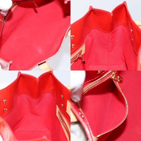 LOUIS VUITTON Monogram Vernis Reade PM Hand Bag Red Rouge M91088 - Picture 12 of 13